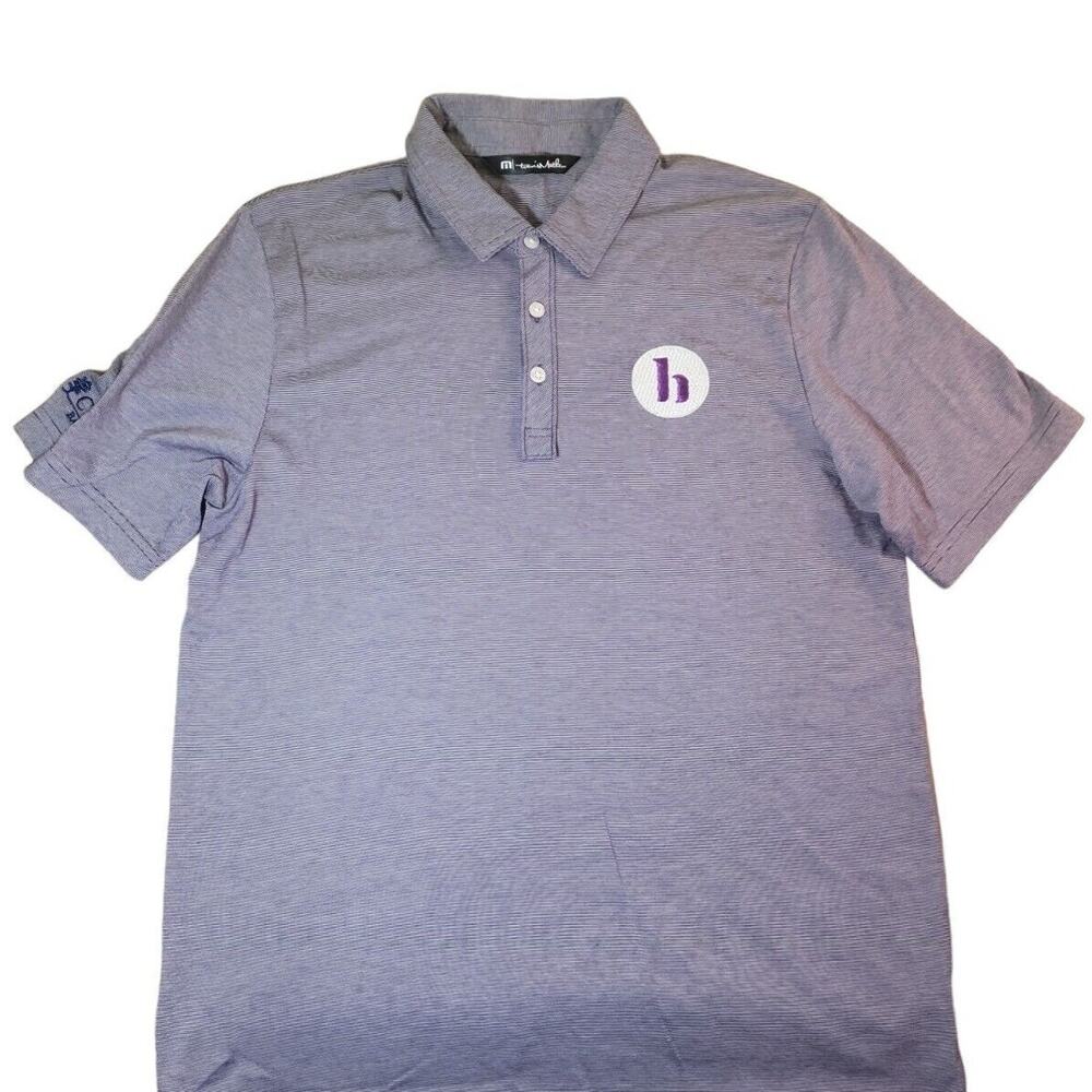 TravisMathew Zinna Golf Polo M Purple Pima Cotton Stretch Resort